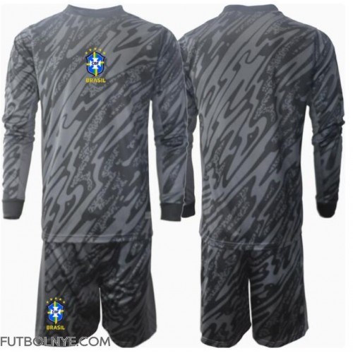 Camiseta Brasil Portero Visitante Equipación para niños Copa America 2024 manga larga (+ pantalones cortos)